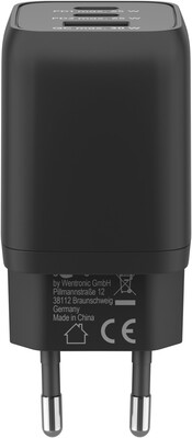 Nabíjačka USB 230V 3port, 1xUSB A, 2xUSB Typ C, 65W, Power Delivery, GaN, čierna