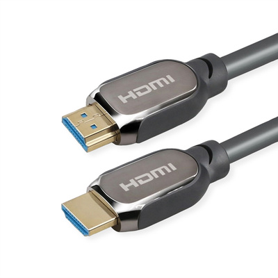 Kábel HDMI M/M 2m, Ultra High Speed+Eth, 8K@60Hz, HDMI 2.1, pozl. konektor, čierny, s certifikátom
