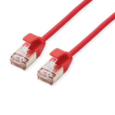 U/FTP (PiMF) Patchkábel LSOH 3m cat.6a, červený, slim, Cu, Flex Cable, Component Level