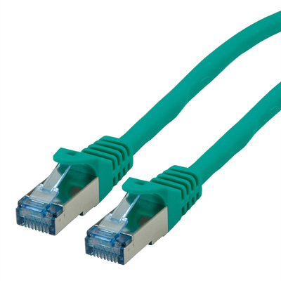 S/FTP (PiMF) Patchkábel LSOH 10m cat.6a, zelený, Cu, Component Level