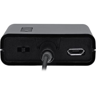 Slúchatkový predzosilovač, 3,5mm IN/2x3,5mm OUT, s BassBoost, napájanie micro USB, čierny