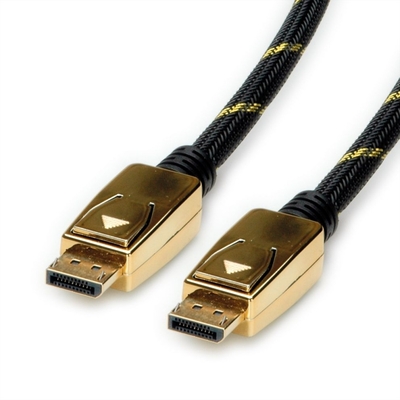 Kábel DisplayPort M/M 3m, 8K@60Hz, DP v1.4, 32.4Gbit/s, čierny, pozl.konektor, Gold