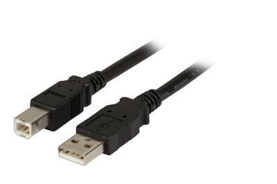 Kábel USB 2.0 A-B M/M 1.8m, High Speed, čierny, Super Premium (AWG28 / AWG20)