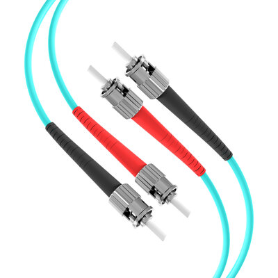 Fiber kábel ST-ST, 10m Duplex OM3(50/125µm), LSOH, 3mm, tyrkysový