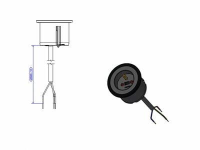 PIX 1xUTE 230V, 2m kábel 1.5 mm², vidlica CEE7/7, biela + nerez krúžok v balení