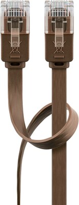 UTP Patchkábel 2m cat.6, hnedý, plochý, Cu