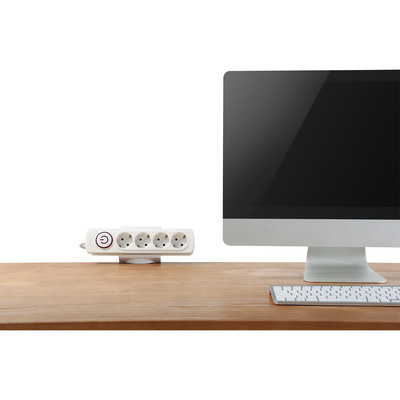 Držiak pre predlžovačku na stôl, úchyt o dosku, biely