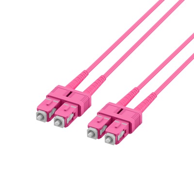 Fiber kábel SC-SC, 1m Duplex OM4(50/125µm), LSOH, 1.2mm, fialový