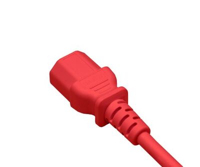 Kábel sieťový 230V predlžovací, C13 - C14, 1.8m, 0.75mm², 10A, červený