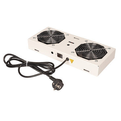 19" Ventilačná jednotka, 2 vetráky, pre nástennú skrinku, sivá