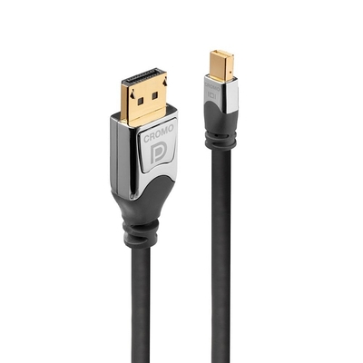 Kábel DisplayPort mini/DP M/M 3m, 4K@60Hz, DP v1.2, 21.6Gbit/s, pozl. konektor, Cromo Line