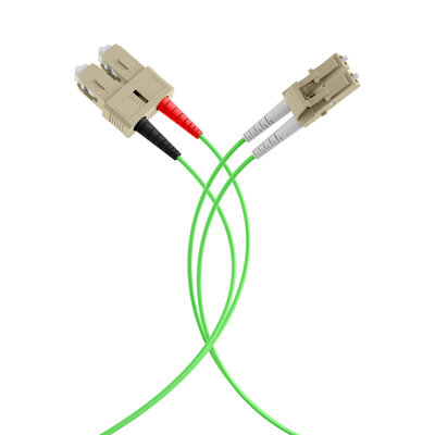 Fiber kábel LC-SC, 3m Duplex OM5(50/125µm), LSOH, 2mm, zelený