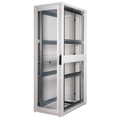 19" Rack na podlahu 42U, 1970x600x1000mm (HxWxD), PRO, Plexiglas, sivý