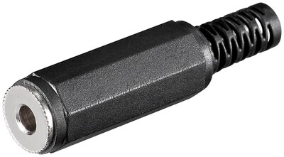Konektor 3.5mm stereo, samica, čierny, 10ks/bal §§