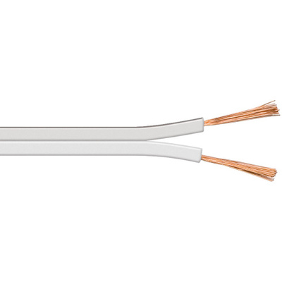 Reproduktorový kábel audio 2x0.75mm², 100m, pomedený, biely