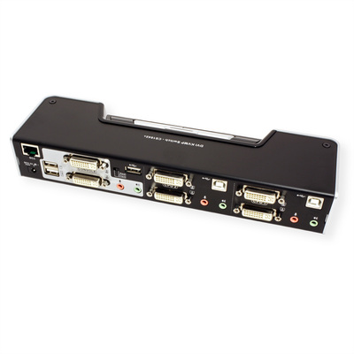 KVM switch/prepínač, Dual-View, 2PC, DVI-I, USB, HotKeys, OSD