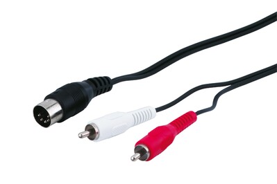 Kábel Cinch 2x audio/DIN audio M/M 1.5m, čierny