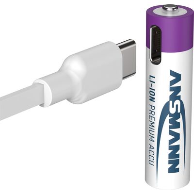 Baterka ANSMANN nabíjacia AAA (4ks) 500mAh Li-Ion (HR03), nabíjanie cez USB C