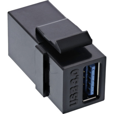 Modul USB 3.0 A/A, Keystone, čierny