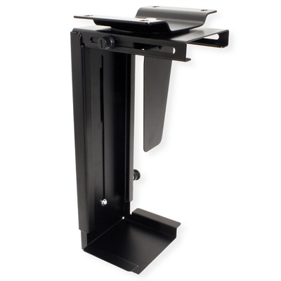 Držiak PC pod dosku stola/nástenný, max 10kg, pre PC šírké 85-200mm, výška 170-533mm, otočný, čierny