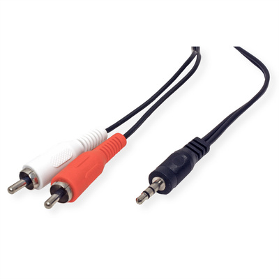 Kábel 3.5mm stereo/2xCinch M/M 1.5m, čierny