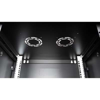 19" Rack na stenu 6U, čierny, 379x600x600 mm (HxWxD), odnímateľné bočnice