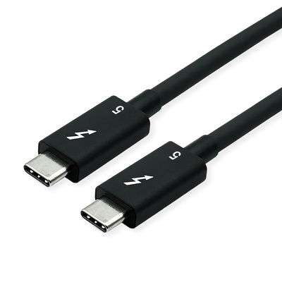 Kábel Thunderbolt 5 (USB 3.1 Typ C) M/M 1m, 80Gbps, Power Delivery 240w 48V5A, čierny