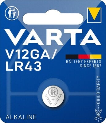 Baterka VARTA Alkalická LR43 1.5V 80mAh (AG12 V12GA L1142 4278) 1BL