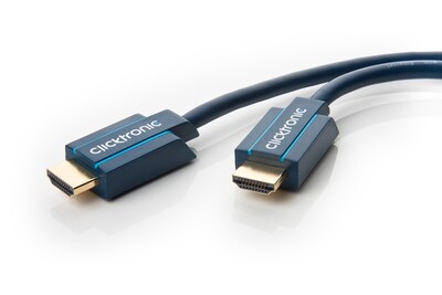 Kábel HDMI M/M 12.5m, High Speed+Eth, 4K@60Hz, HDMI 2.0, 18G, pozl. konektor, modrý, C