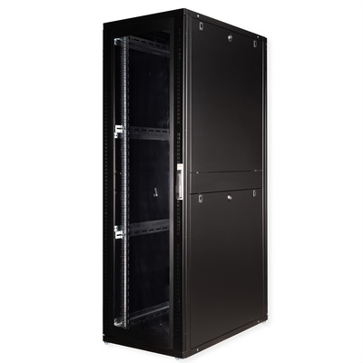 19" Rack na podlahu 42U, 1970x600x1000mm (HxWxD), PRO, Plexiglas, čierny