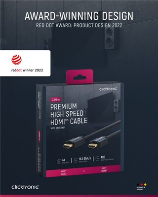 Kábel HDMI M/M 3m, High Speed+Eth, 4K@60Hz, HDMI 2.0, 18G, pozl. konektor, modrý, C