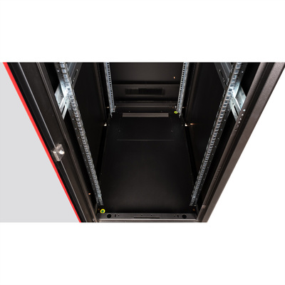 19" Rack na podlahu 42U, 2053x600x1000mm (HxWxD), PRO, sklenené dvere, čierny