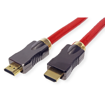 Kábel HDMI M/M 3m, Ultra High Speed+Eth, 8K@60Hz, HDMI 2.1, pozl. konektor, červený