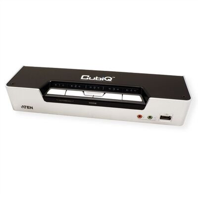 KVM switch/prepínač 4PC, HDMI, USB, audio, USB hub2.0