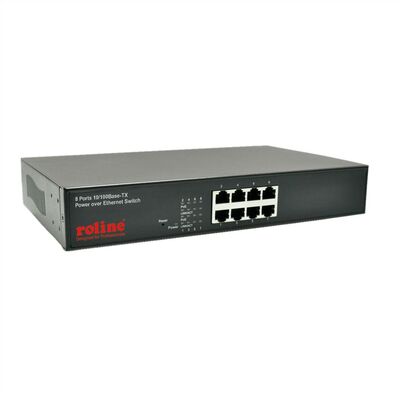 PoE switch 10/100, 8port, 130W, (8x PoE), montáž do 19"