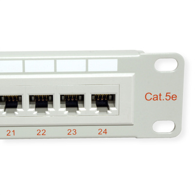 19" Patch panel 24port cat.5e, netienený, 1U, sivý