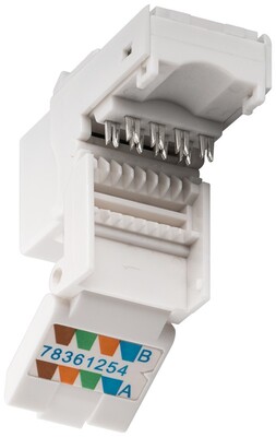 Konektor Keystone cat.6, netienený, sivý, plastový