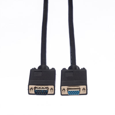 Kábel VGA M/F 6m, predlžovací, tienený, čierny