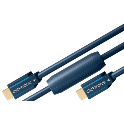 Kábel HDMI M/M 30m, Ultra High Speed+Eth, 4K@60Hz, HDMI 2.0, Modrý, jednosmerný, Aktívny, G, C