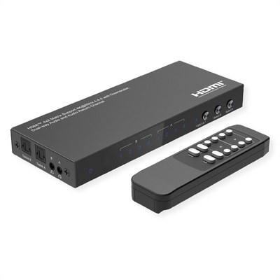 Video selektor/switch HDMI 4IN/2OUT, Audio Extraktor, UHD 4K@60Hz, Matrix
