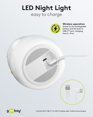 Nočná LED lampa "Tučniak", rôzne režimy svietenia, RGB farby, nabíjacia (USB C)