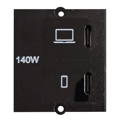 Modul pre BACHMANN, nabíjací/charger, 3xUSB (USB C), PD (28V5A) 140W, ext. zdroj, čierny
