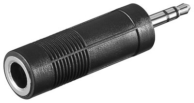Adaptér 3.5mm/6.35mm M/F stereo, čierny, 10ks/bal