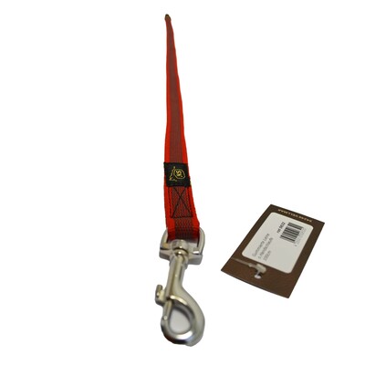 Vodítko na poslušnosť bez uška pogumované, 20mm/100cm, chrómová karabína, červené