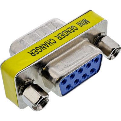 Adaptér/spojka D-SUB 9pin, DB9 M/F, mini, 1:1, kovový, RS232