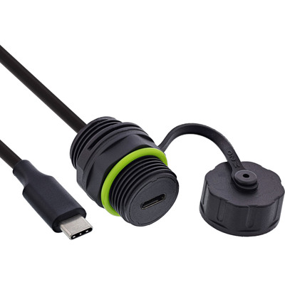 Chránička "SPOJKA" USB-C, zásuvka-konektor 50cm, tienená, vodeodolná prachuvzdorná IP68
