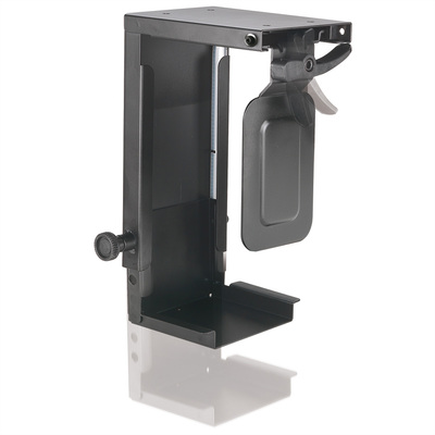 Držiak PC pod dosku stola, do 10kg, pre PC šírké 50-100mm, výška 200-358mm, čierny, MINI