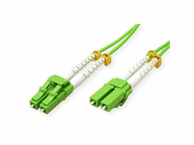 Fiber kábel LC-LC, 10m Duplex OM5(50/125µm), LSOH, low-loss konektor, 2mm, zelený