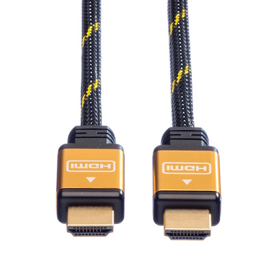 Kábel HDMI M/M 5m, High Speed, Gold, čierny