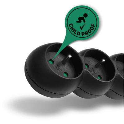 Predlžovačka 2m s 6 zásuvkami, 1.00mm², čierna 